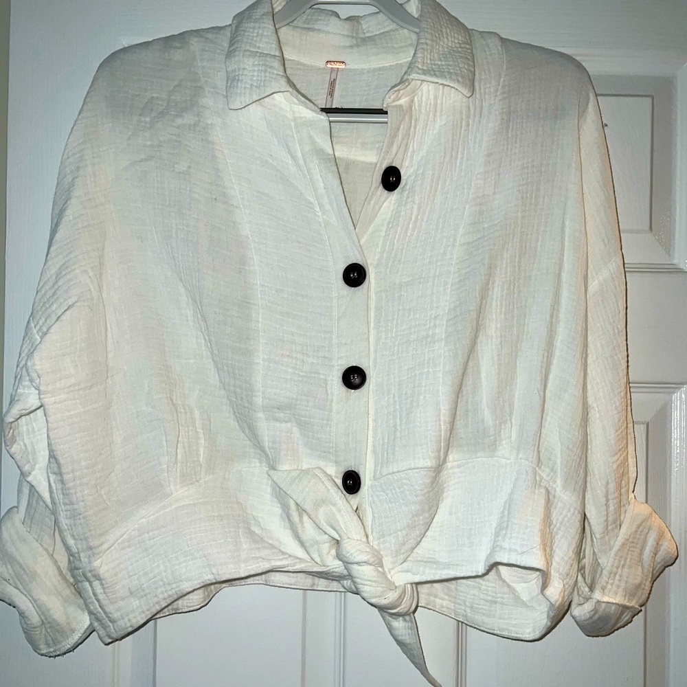 Free People Button Down with Tie